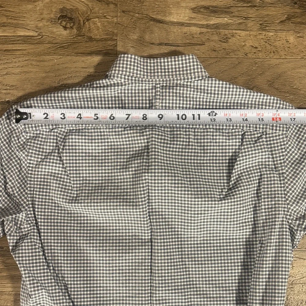 Banana Republic Slimfit Gray Blue and White Checkered Shirt - Size S
